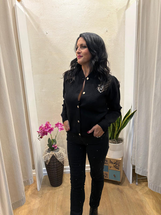 Cardigan mteddy nero